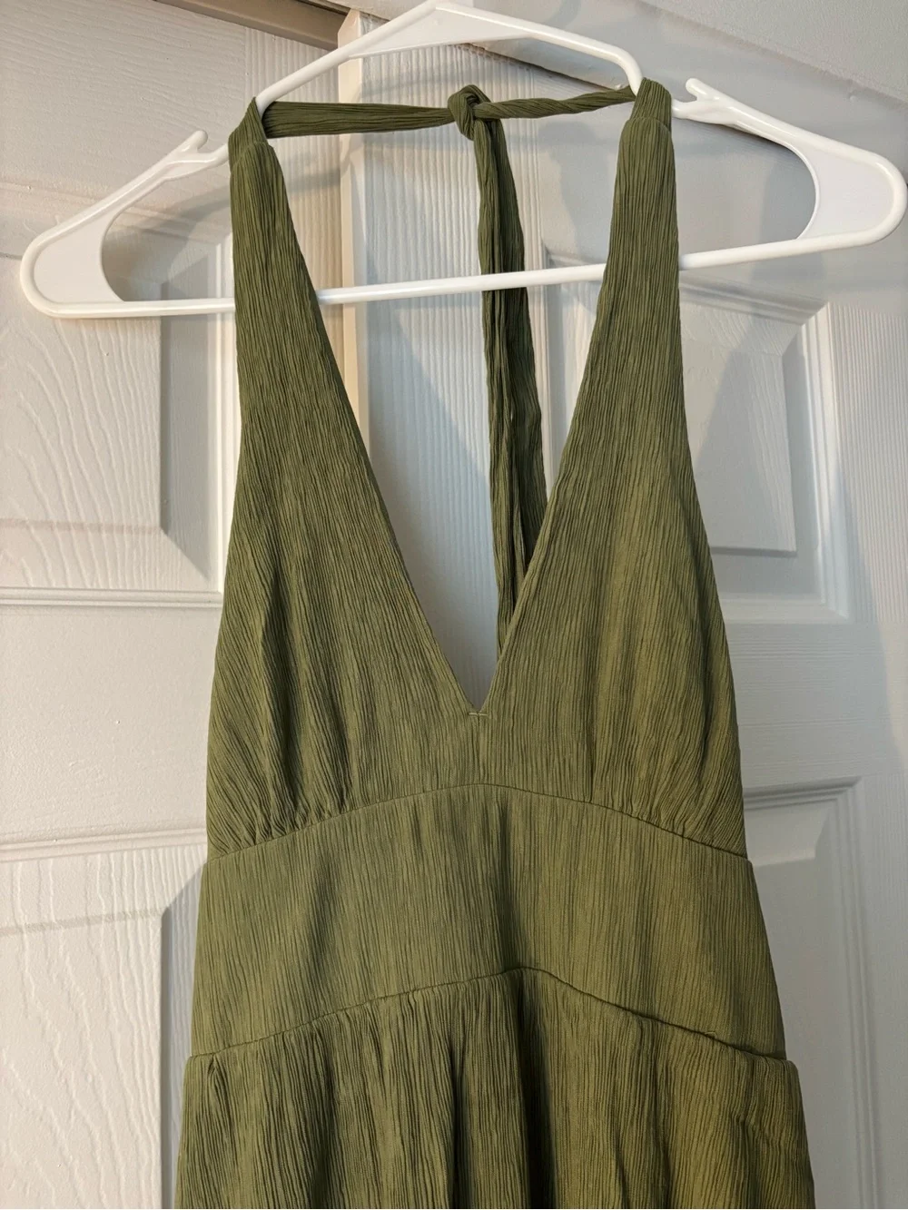 Abercrombie x Dede & Emily | Halter Maxi Dress | Olive Green | XS